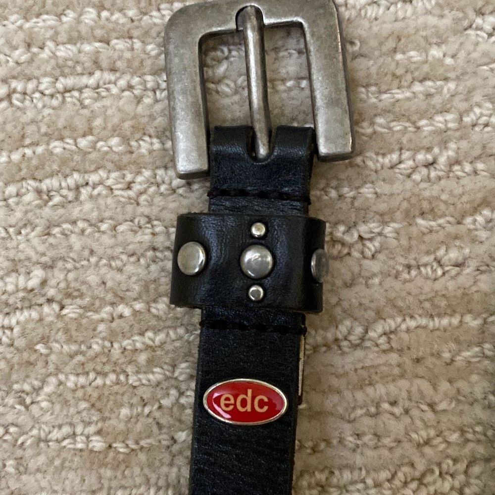 Women’s EDC Black Leather Belt with Silver Accents - Picture 3 of 6